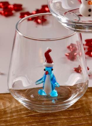 New Year's Penguin Soft Drink Glass