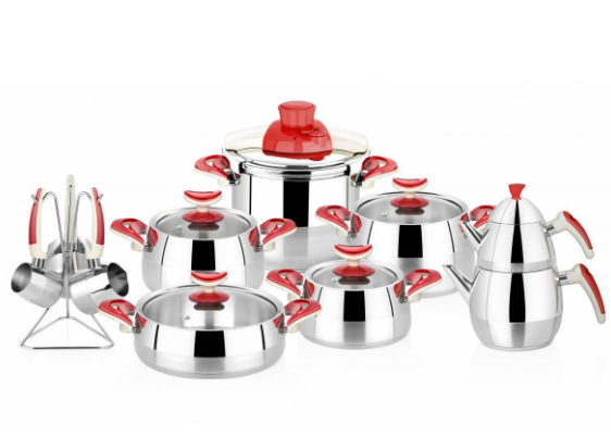 Karaca Nilüfer 18 Piece Cookware Set Red