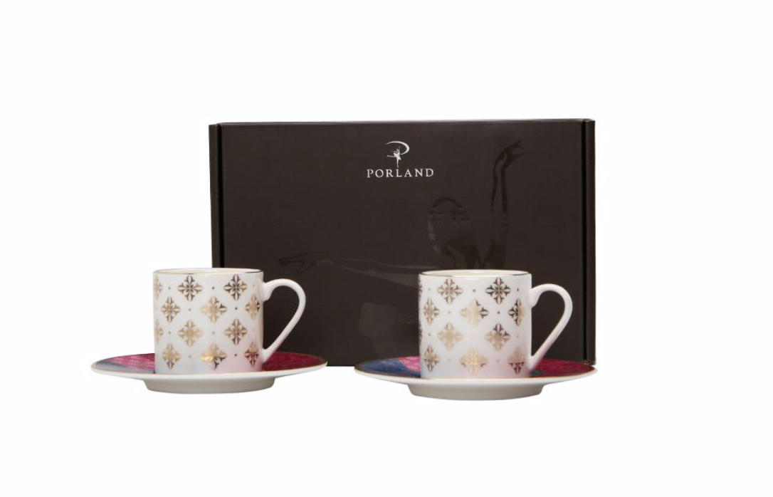 Porland Evoke Desen1 Coffee Set for 2 Persons 90cc