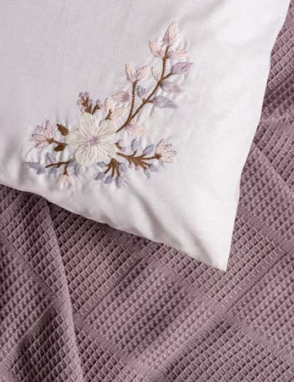 COTTON BOX SPIN PIKE SET MAUVE LILA DOUBLE FITTED SHEET