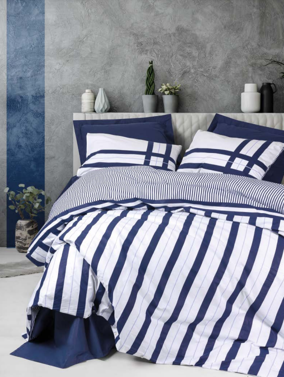 Cotton Bıx Single Ranforce Duvet Cover Set Nıfty Navy Blue