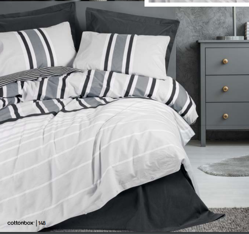 Cotton Box Single Ranfoce Duvet Cover Set Nobby Anthracite