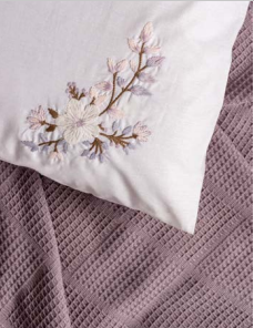 Cotton Box Spin Pique Set Mauve Lilac Single Fitted Bed Sheet