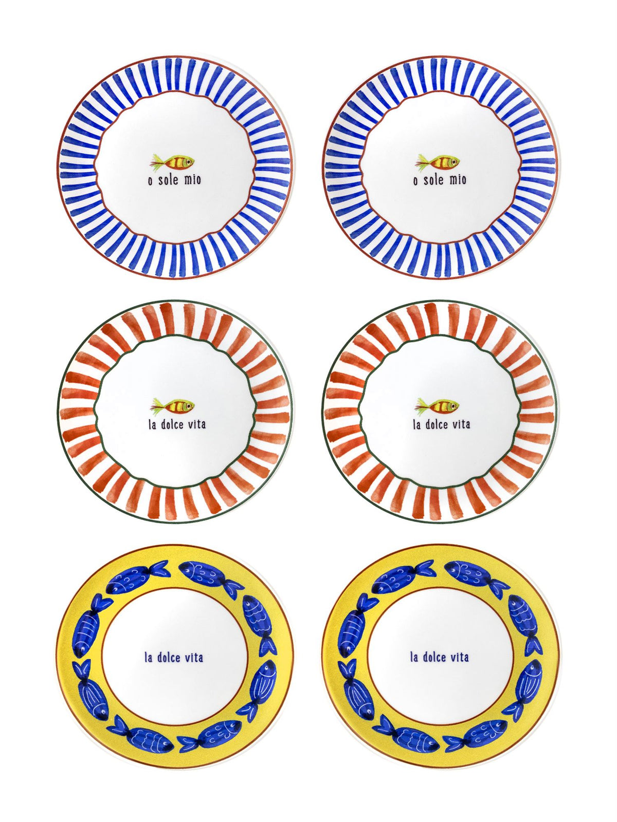 The Mia Fish Pasta Tabağı 6'lı Set 19 cm