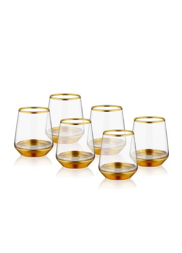 The Mia Glam Su Bardağı Kısa Gold 6 Parça