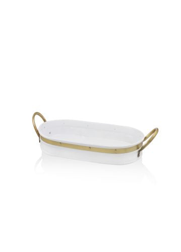 The Mia Galvin Tepsi Beyaz 54x24 cm