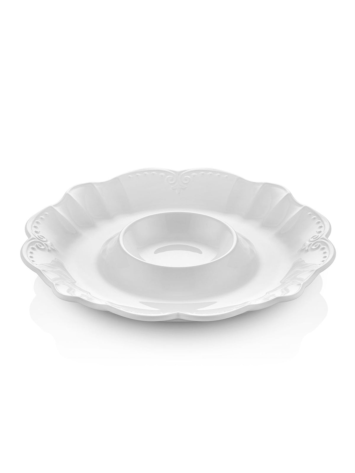 The Mia Grande Servis Tabağı Bölmeli Beyaz 39 cm (Paket: 2 Adet)