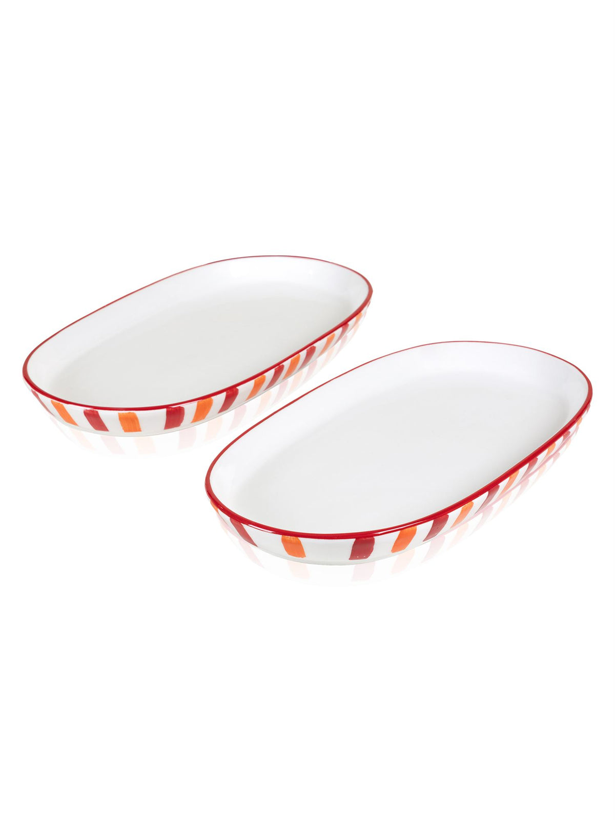 The Mia Joy Oval Servis Tabağı 2'li Set Kırmızı 29 cm