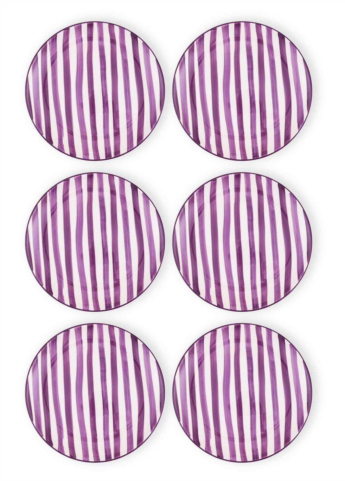 The Mia Joy Servis Tabağı 6'lı Set Mor 26 cm