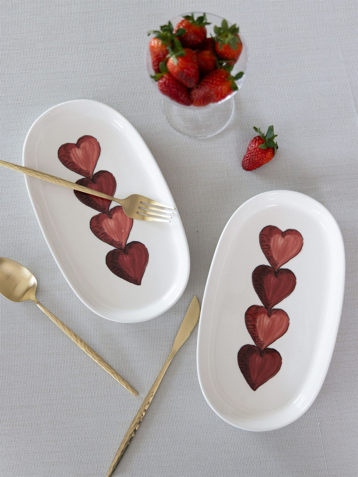 The Mia Luv Oval Servis Tabağı 2'li Set 23 cm