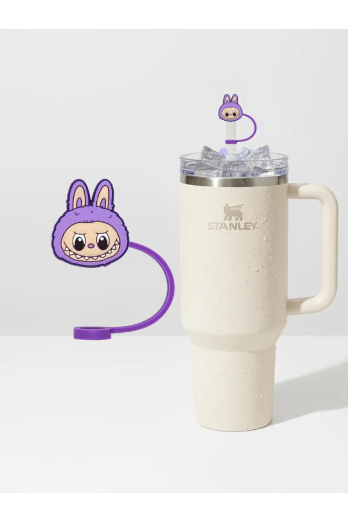 Labubu figürlü silikon pipet tıkacı