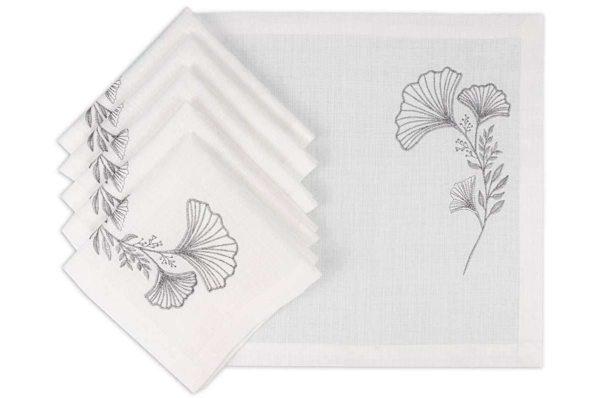 Mikasa Moor Ginko beyaz gümüş 6lı peçete 40cm