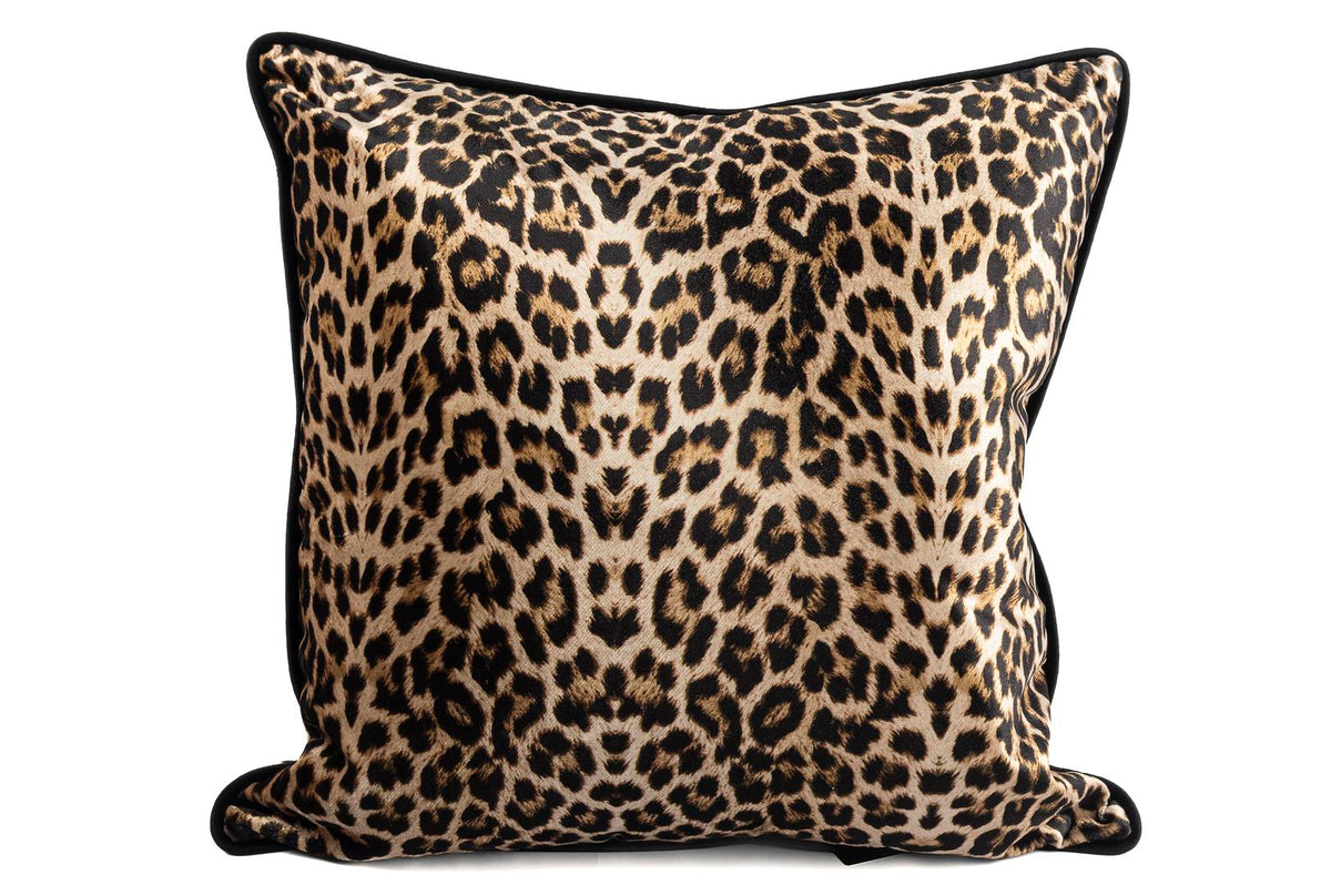 Mikasa Moor Siyah leopar kadife 55x55 yastık