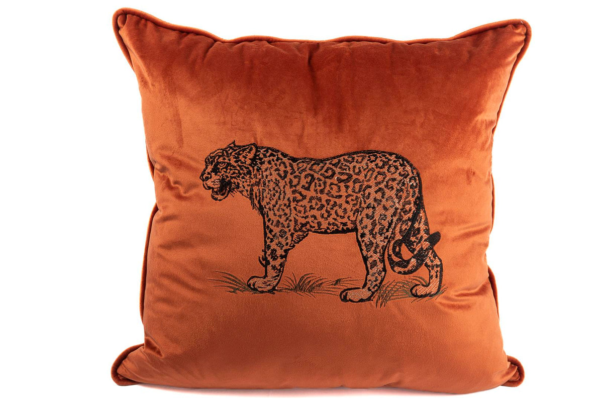 Mikasa Moor Leopar nakışlı turuncu 50x50 yastık