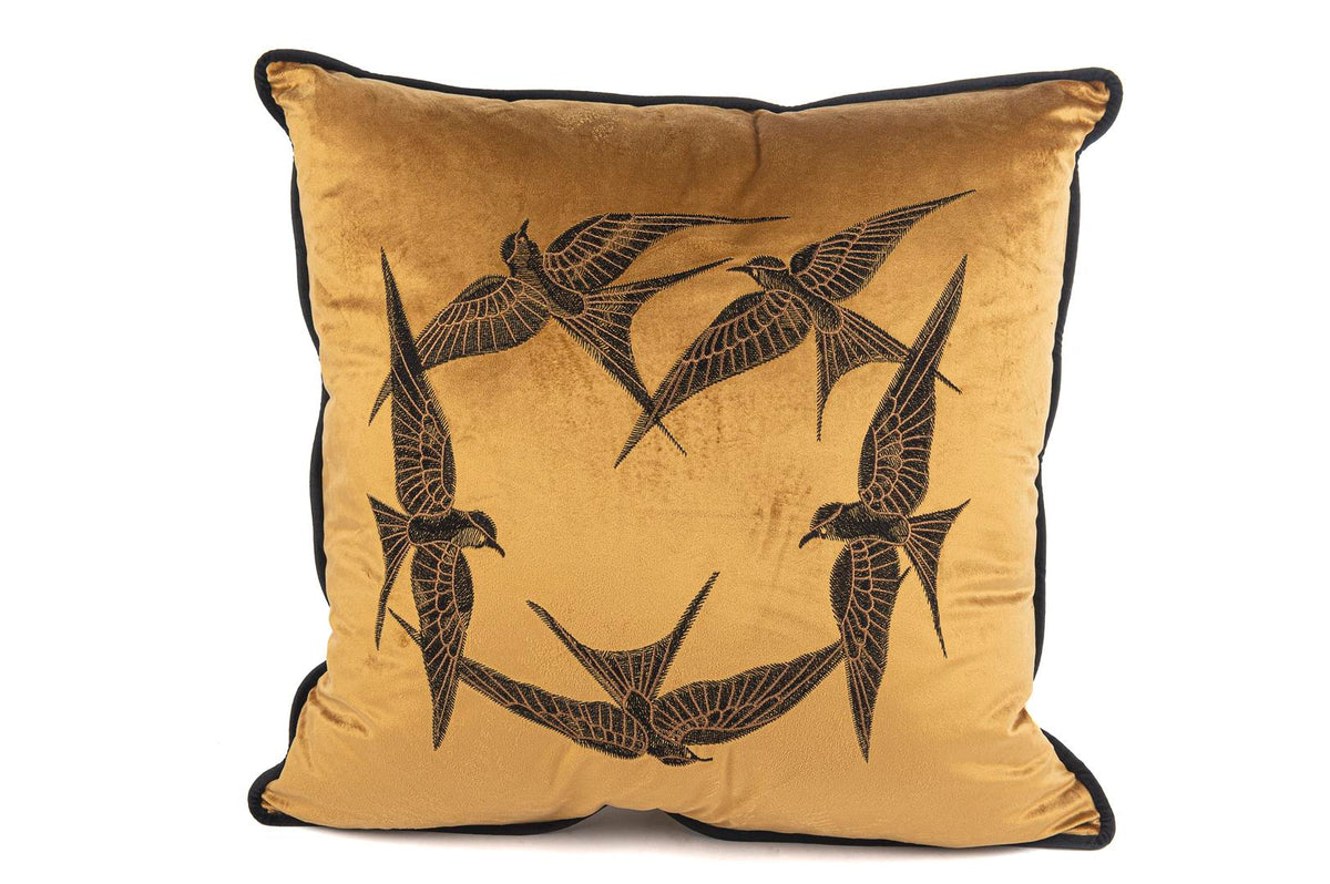 Mikasa Moor Isla bronz yuvarlak kuşlar 55x55 yastık