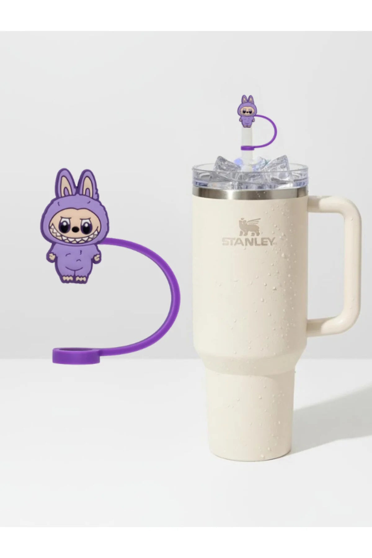 Labubu figürlü silikon pipet tıkacı