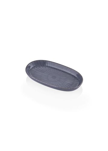 The Mia Noon Oval Servis Tabağı 2'li Set Gri 17 cm