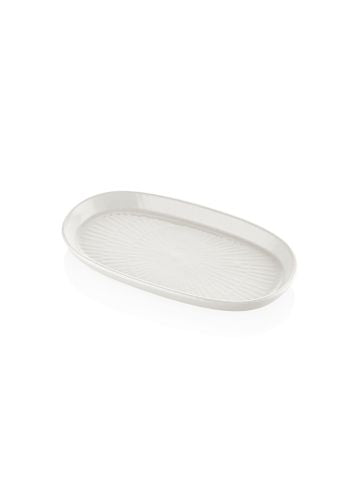 The Mia Noon Oval Servis Tabağı 2'li Set Krem 26 cm