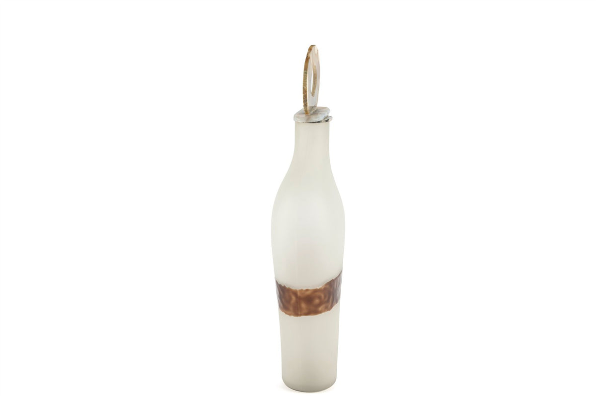 Mikasa Moor Zeolit Taşlı Beyaz Cam Dekoratif Obje 10x46cm