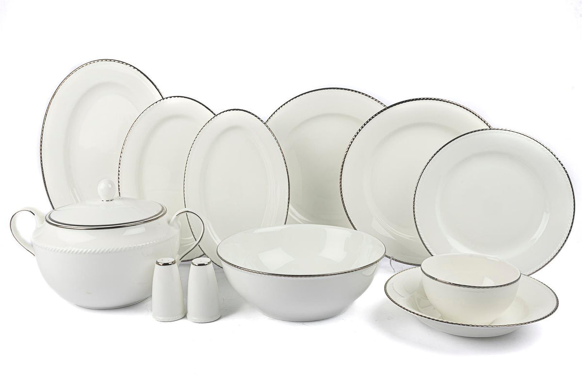Mikasa Moor Silver Stripe 74 Parça Yemek Seti