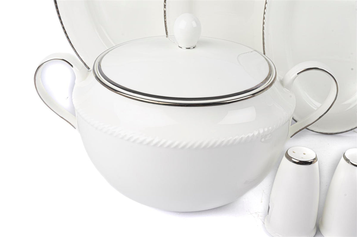 Mikasa Moor Silver Stripe 74 Parça Yemek Seti