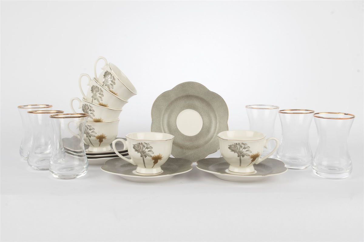 Mikasa Moor Platinum Dahlia 18pç Kave Çay Seti 90cc