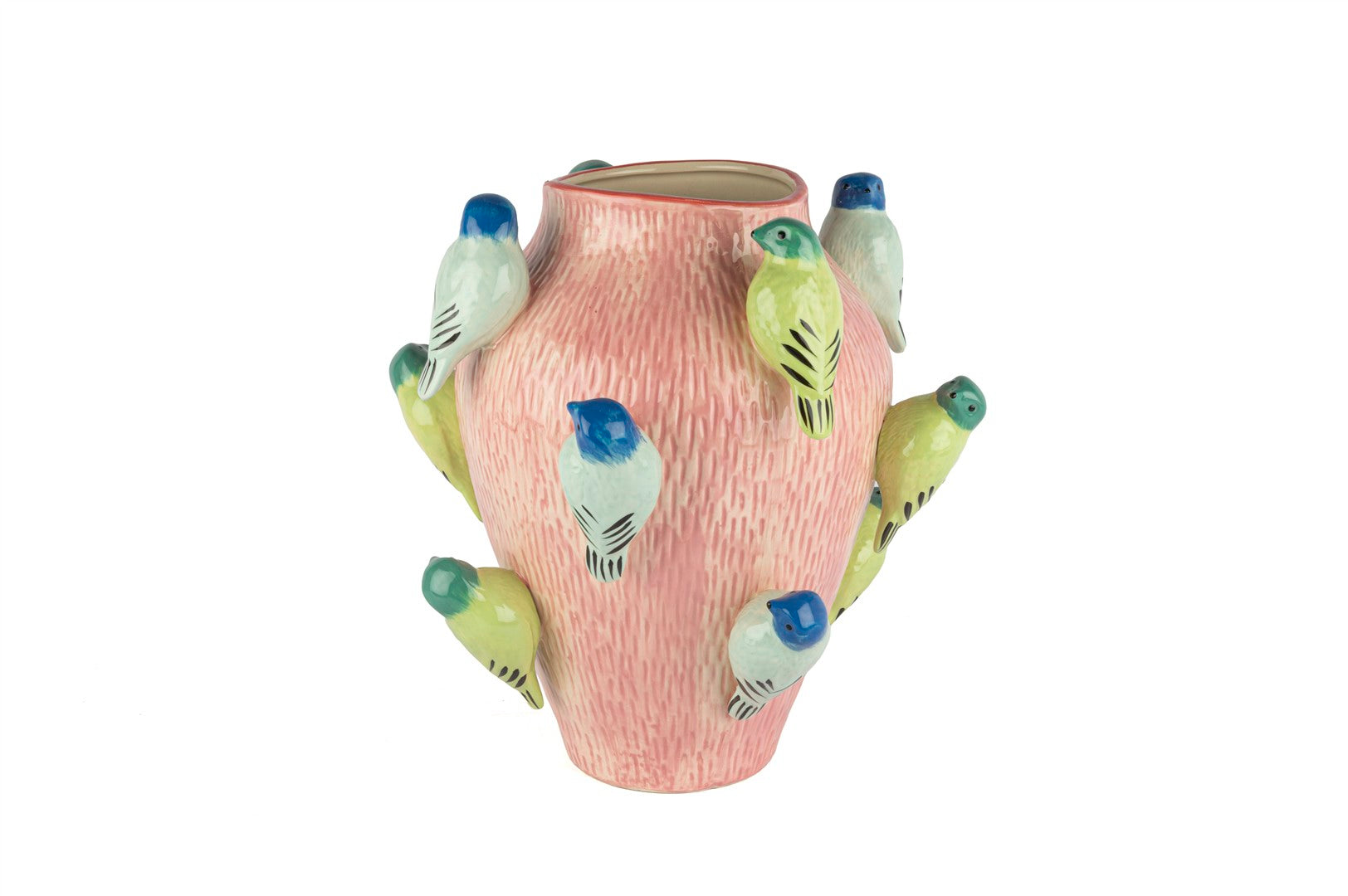 Mikasa Moor Pembe Renkli Kuş Kabrtmalı Vazo 33x32cm