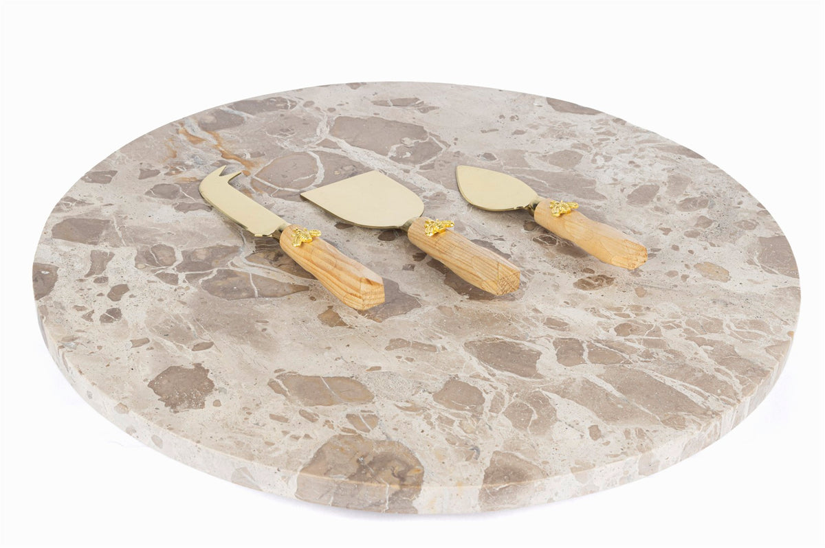 Mikasa Moor Krem Gold Mermer Peynir Sunum Seti 41cm