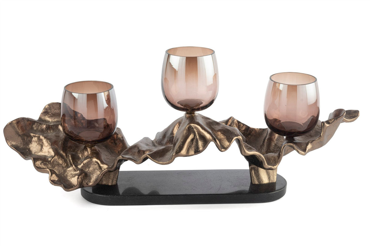 Mikasa Moor Bronz Siyah Granit 3lü Cam Mumluk 61x25cm