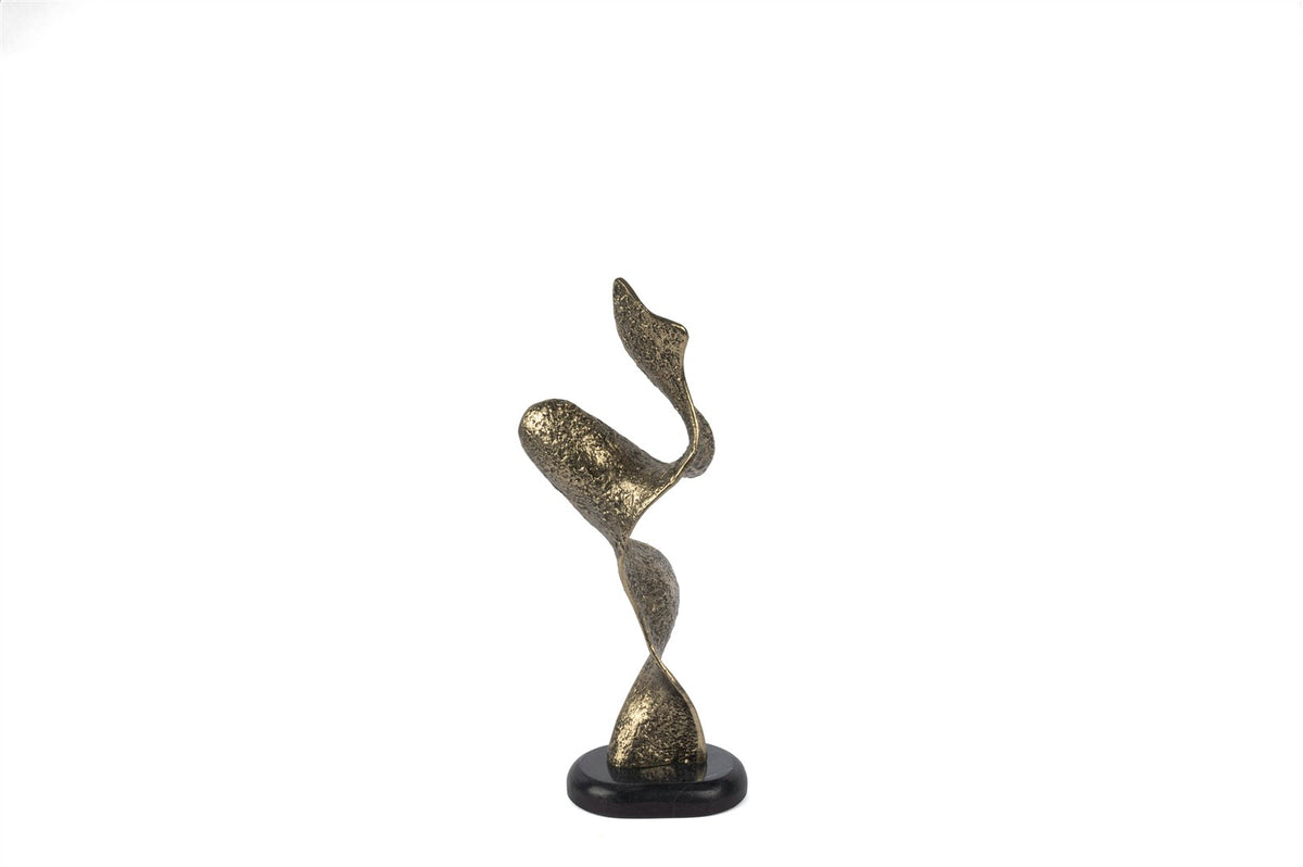 Mikasa Moor Antik Bronz Siyah Granit Dalga Obje 19x46cm