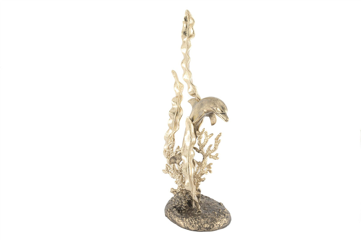 Mikasa Moor Yunuslu Antik Gold Metal Dekoratif Aks 25x13x45cm