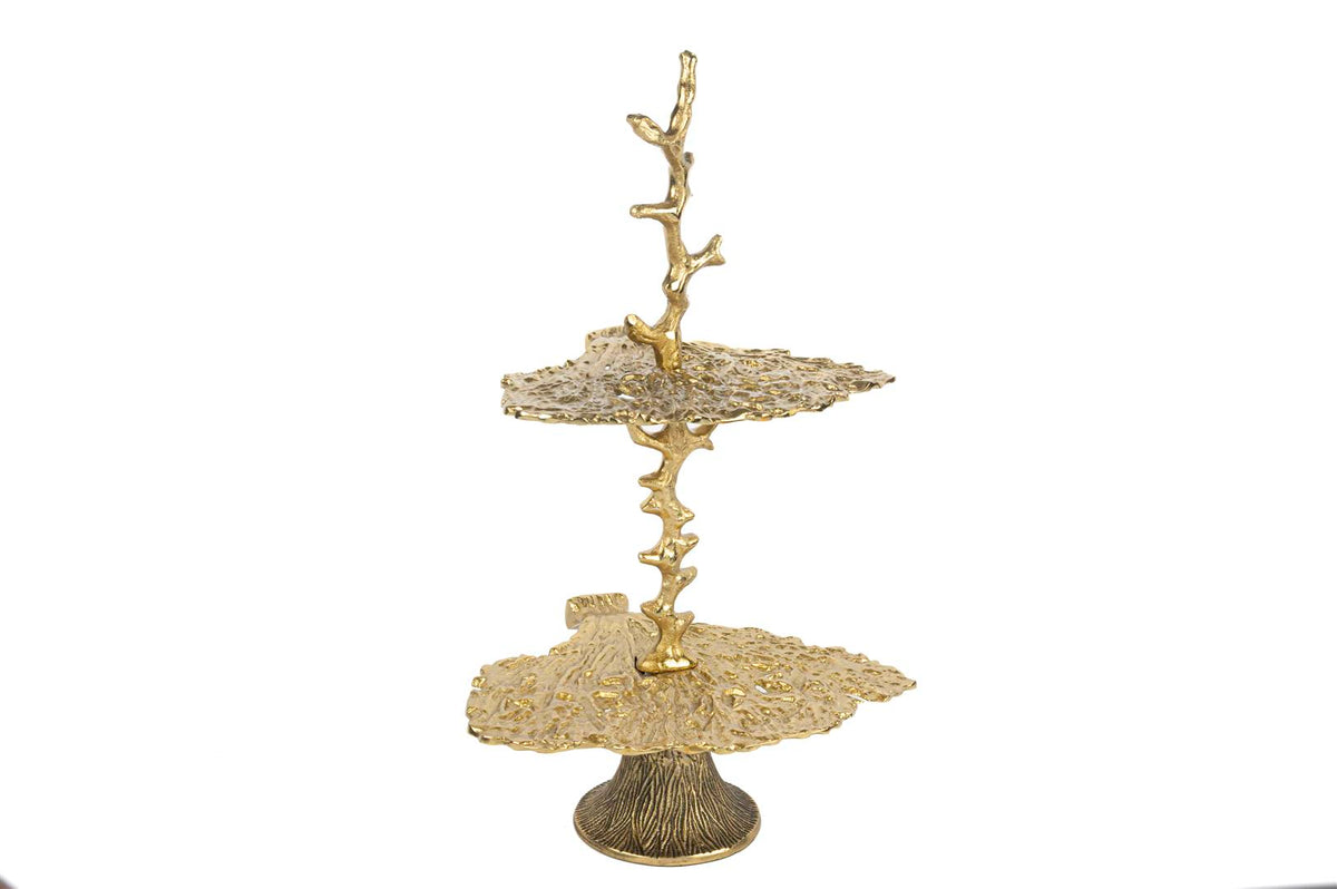 Mikasa Moor Gold İstiridyeli 2Katlı Sunum Standı 30x26x53cm