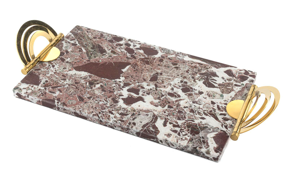 Mikasa Moor Gold Demir Küçük Bordo Mermer Tepsi 42x18x2cm