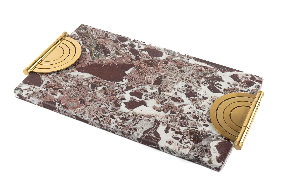 Mikasa Moor Gold Demir Küçük Bordo Mermer Tepsi 42x18x2cm