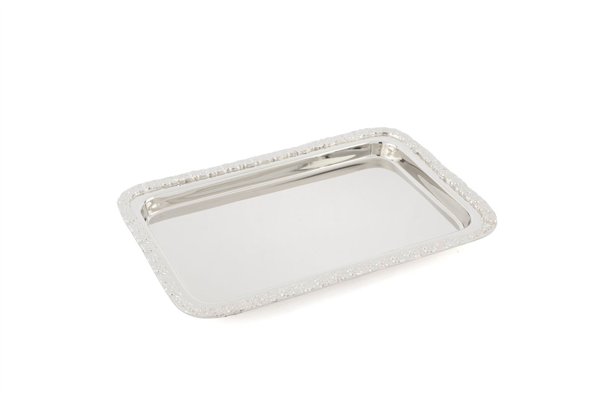 Mikasa Moor Silver Çiçek İşlemeli Tepsi 19x28cm
