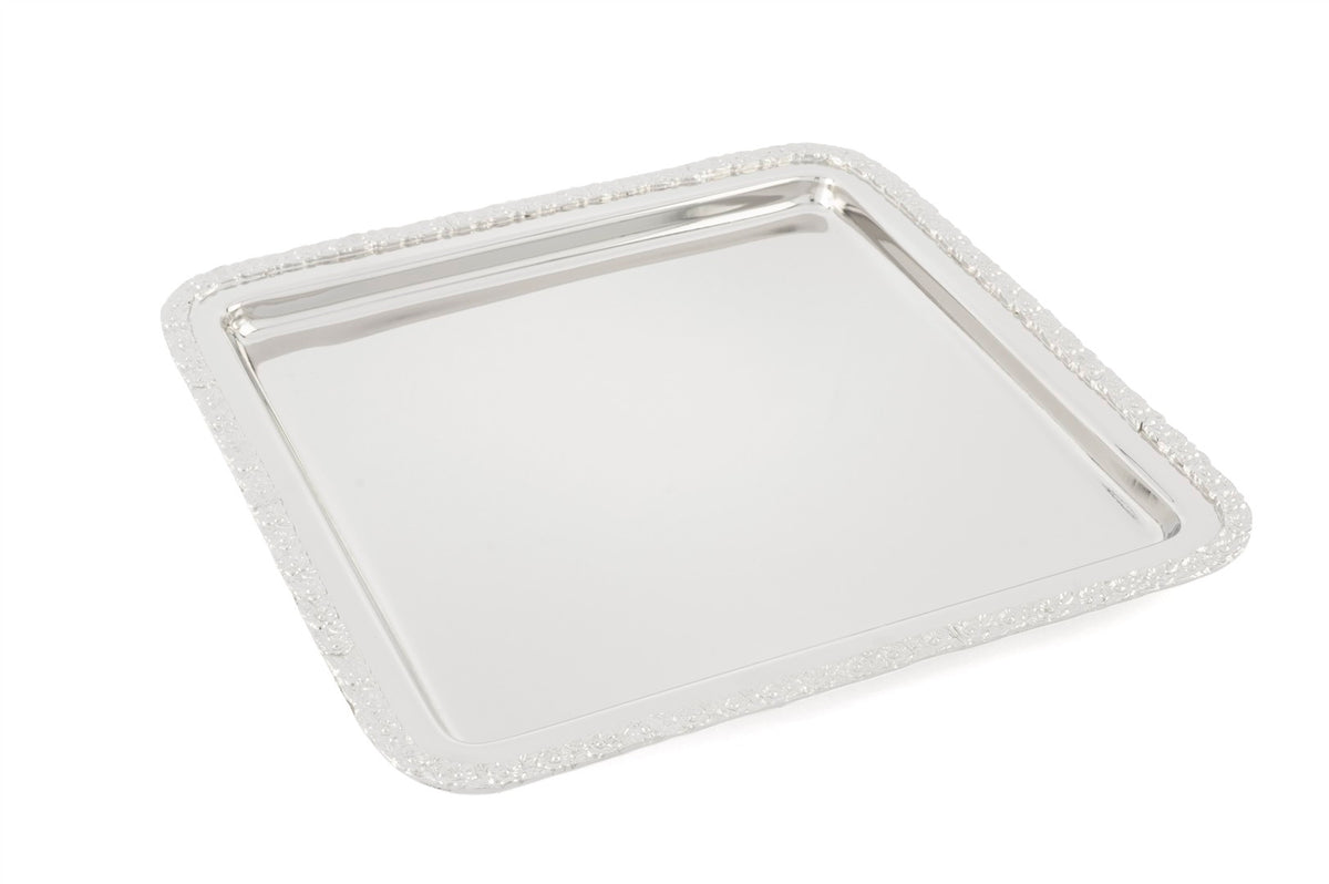 Mikasa Moor Silver Çiçek İşlemeli Kare Tepsi 32cm