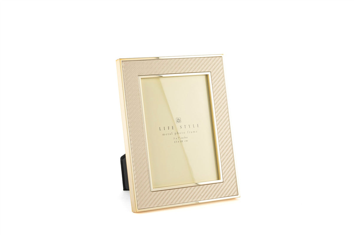 Mikasa Moor Gold Kenarlı Krem Kumaş Çerçeve 13x18cm