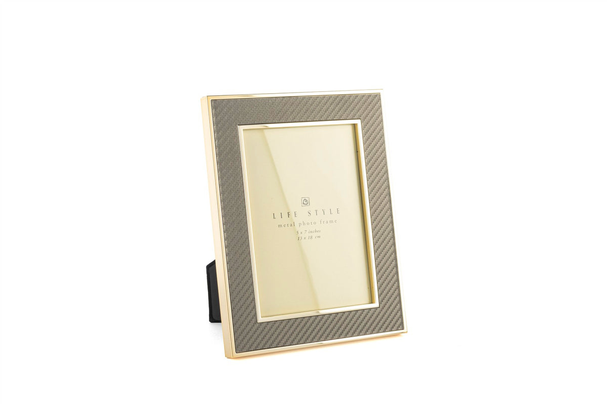 Mikasa Moor Gold Kenarlı Gri Kumaş Çerçeve 13x18cm