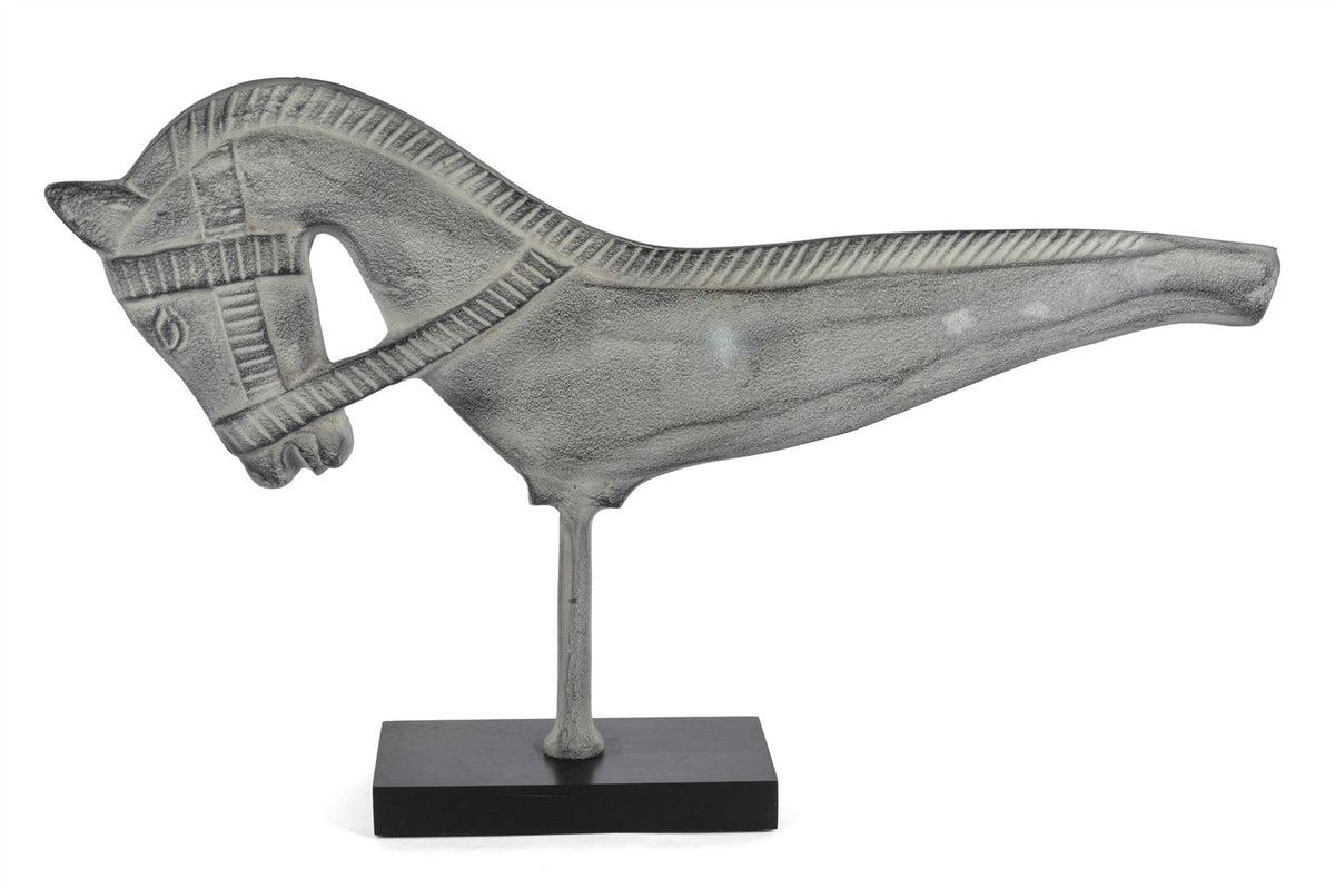 Mikasa Moor Mermer Ayaklı Füme At Obje 62x38cm