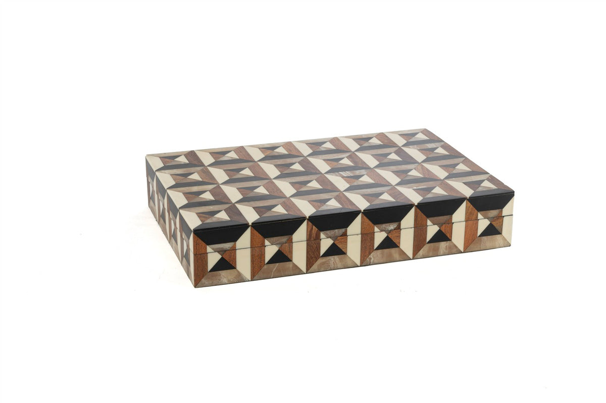Mikasa Moor Kahve Siyah Damalı Dekoratif Kutu 31x21x6cm