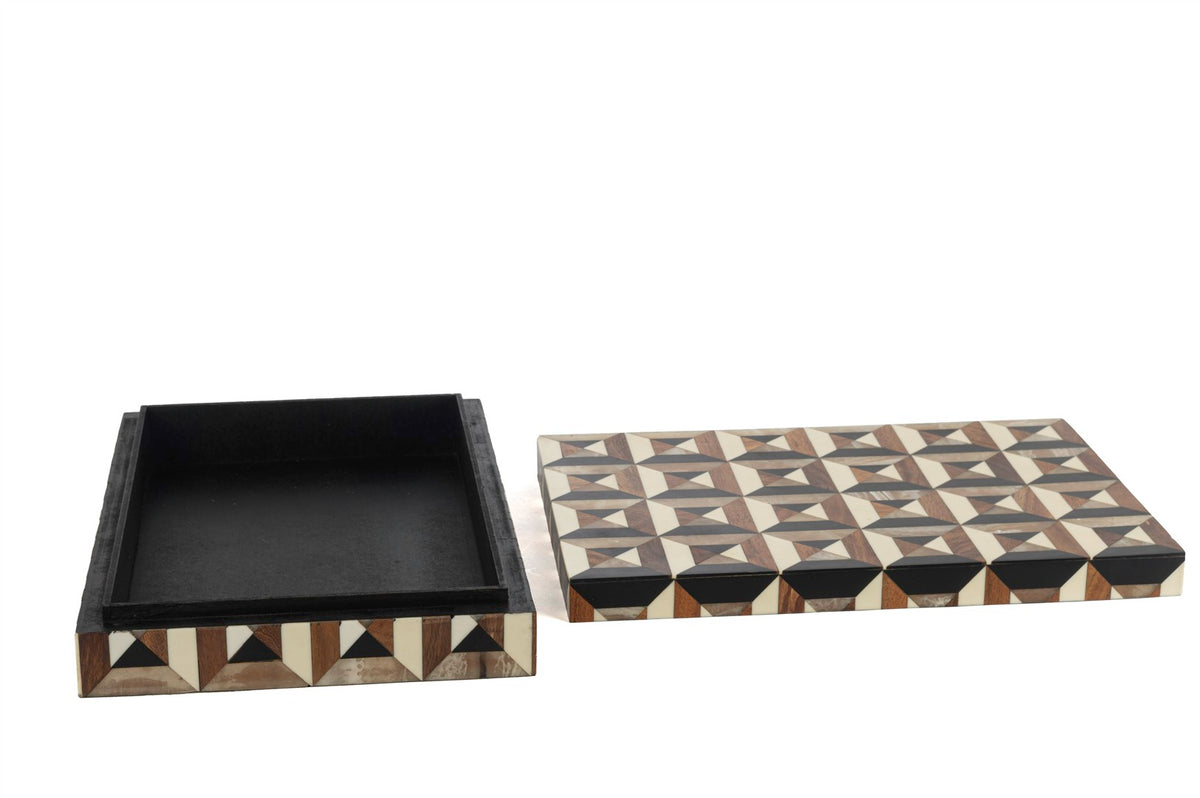 Mikasa Moor Kahve Siyah Damalı Dekoratif Kutu 31x21x6cm