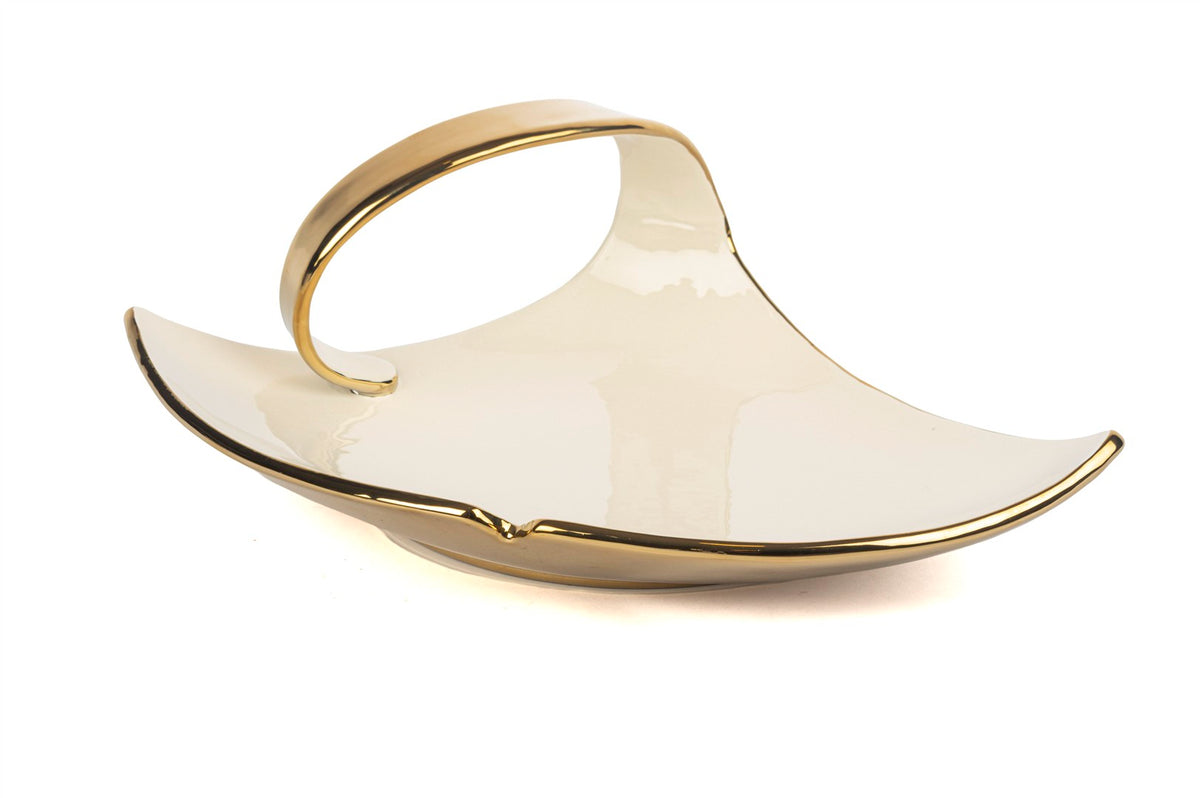 Mikasa Moor Krem Gold Yelpaze Sunumluk 34x23x12cm