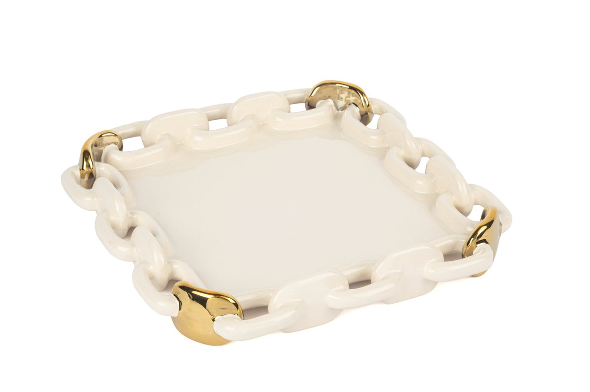 Mikasa Moor Krem Gold Kare Zincir Servis 30cm