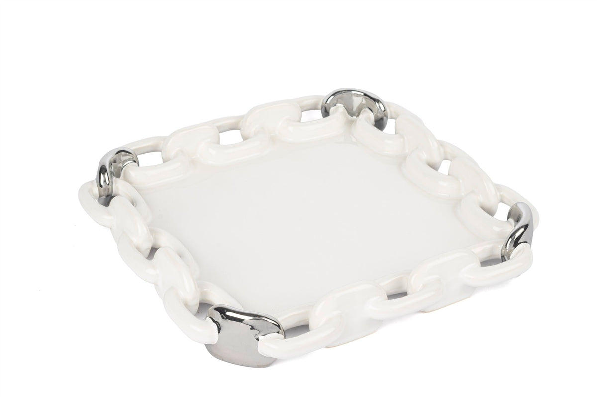 Mikasa Moor Beyaz Silver Kare Zincir Servis 30cm