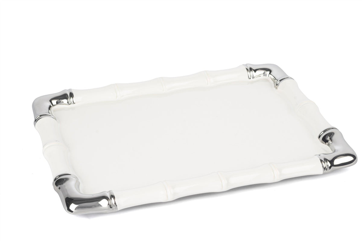 Mikasa Moor Beyaz Silver Dikdrtgen Servis 25x35cm