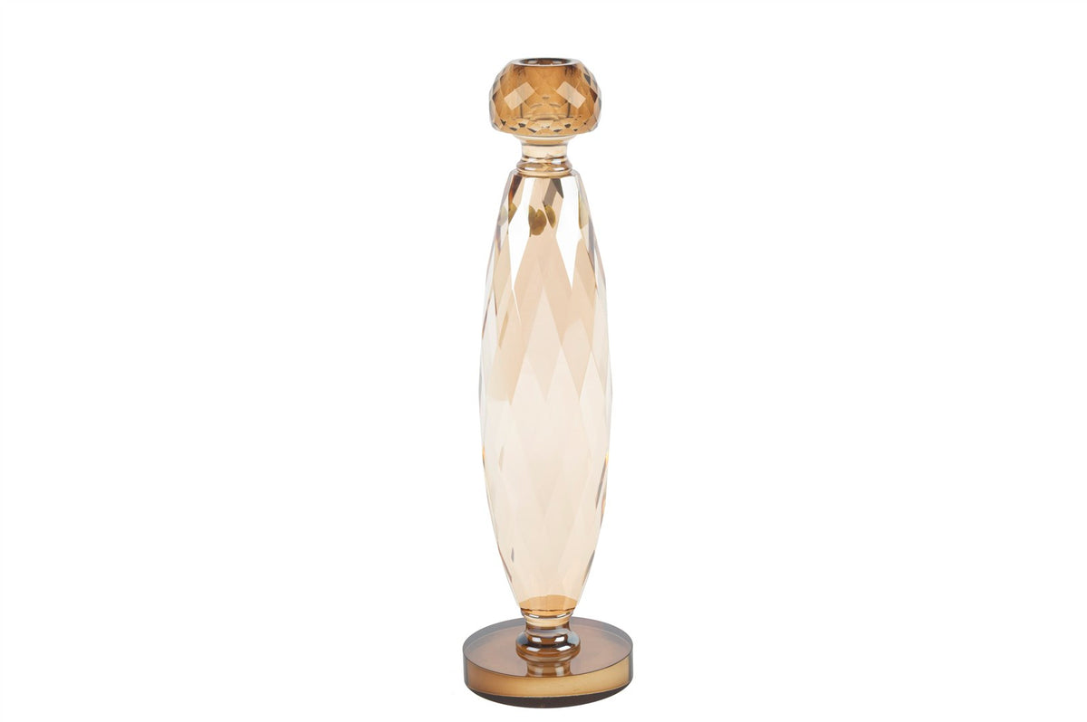 Mikasa Moor Şampanya Amber Kristal Şamdan 8x29cm