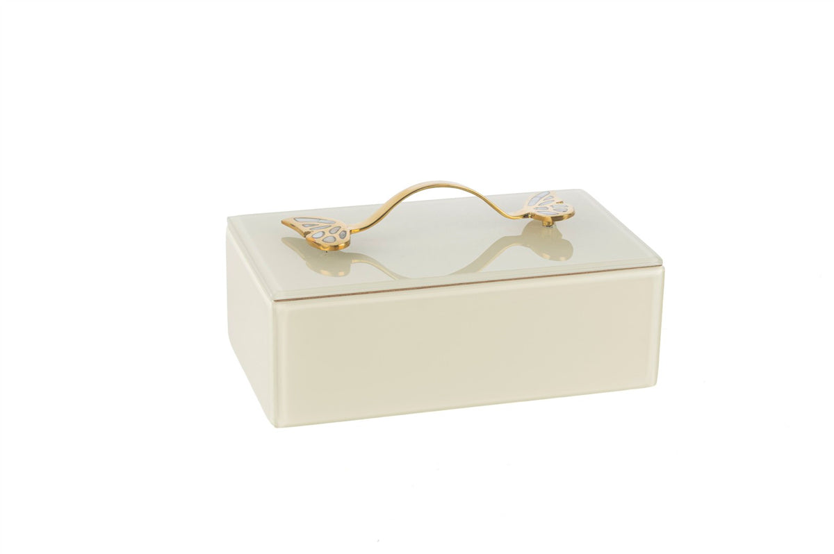 Mikasa Moor Krem Gold Kelebek Kulplu Kutu 23x13x12cm