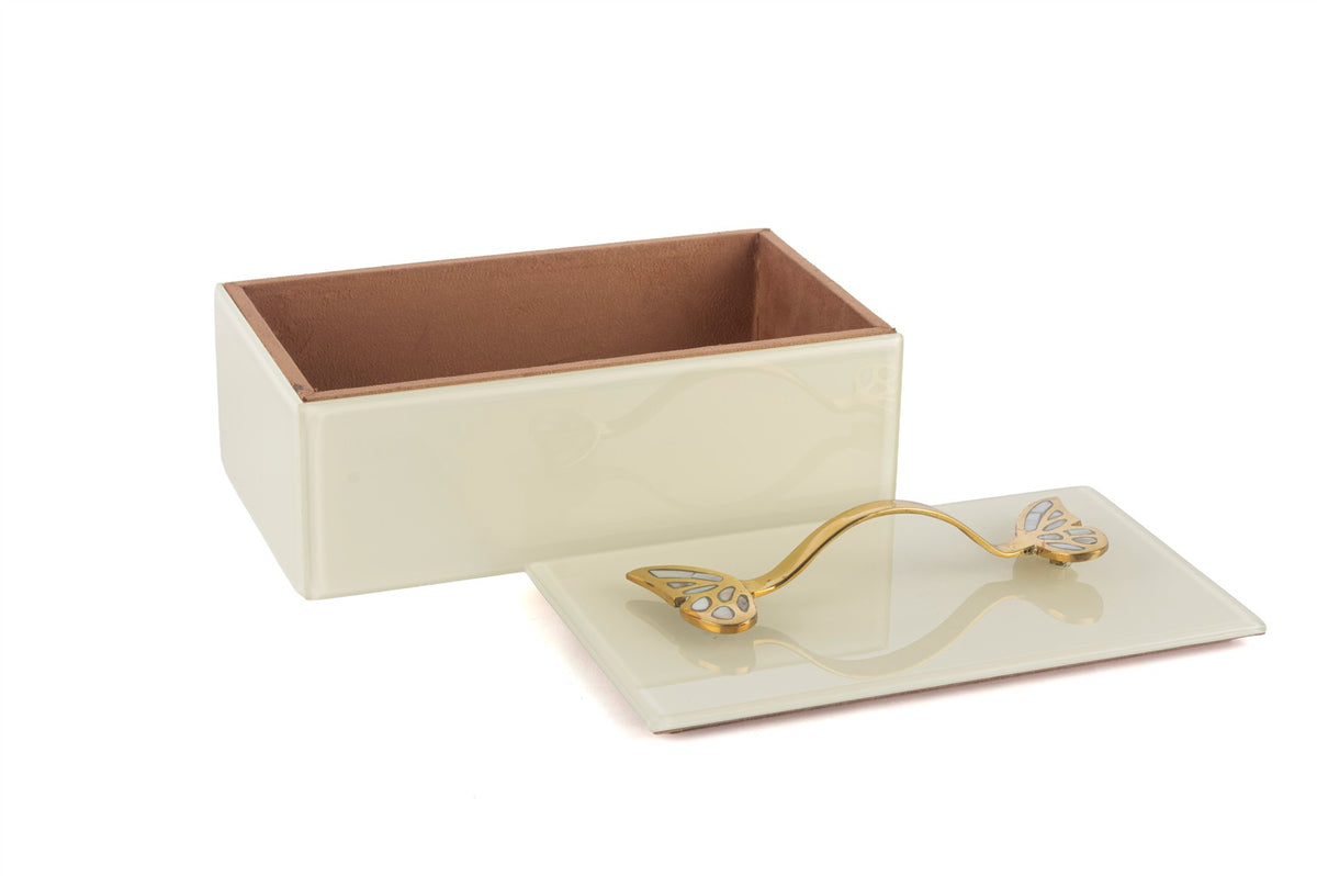 Mikasa Moor Krem Gold Kelebek Kulplu Kutu 23x13x12cm