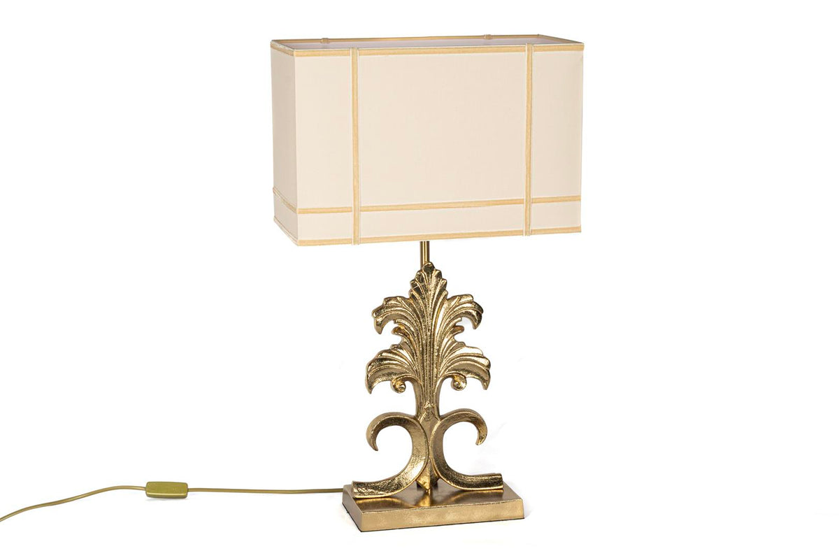 Mikasa Moor Krem Şapkalı Brave Antik Gold Abajur 38x18x64cm