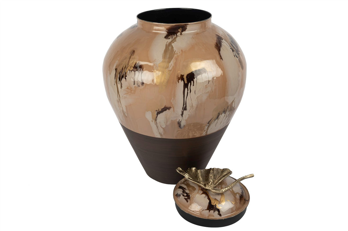 Mikasa Moor Kahve Krem Gold Çiçek Kapaklı Küp 45x63cm